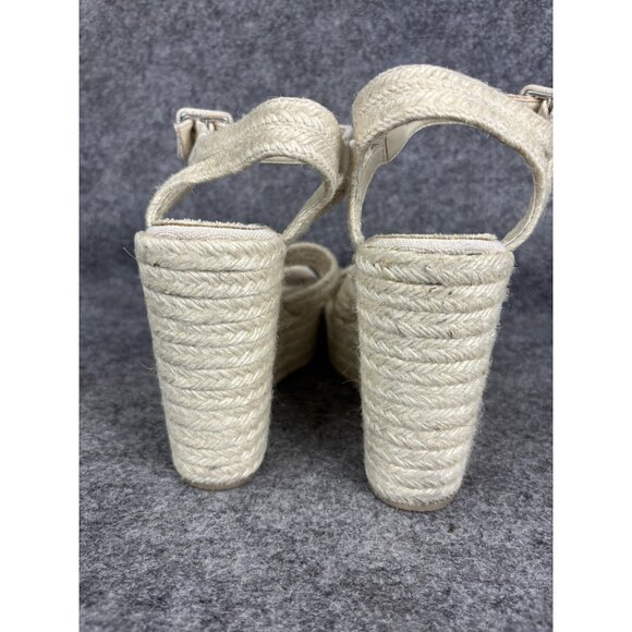 Jeffrey Campbell Sandals Womens Size 38 EU Natural Espadrille Wedge Ankle Strap - Picture 6 of 9